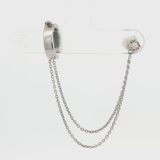 Diamond Cuff Earring with Stud