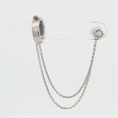 Diamond Cuff Earring with Stud