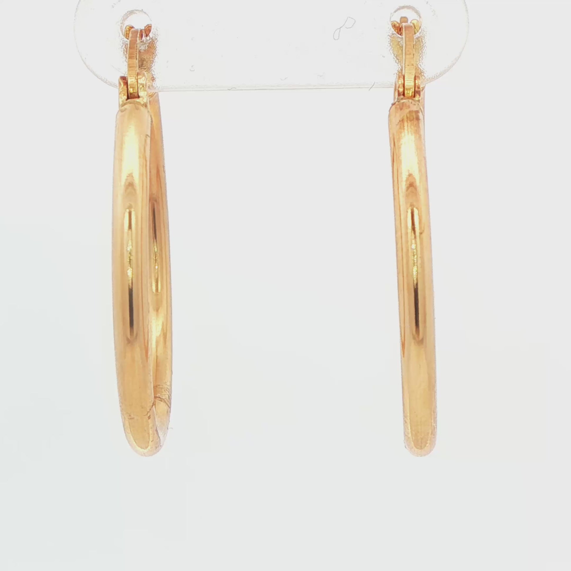 14K YG SMALL HIGH POLI HOOP AT1.9G