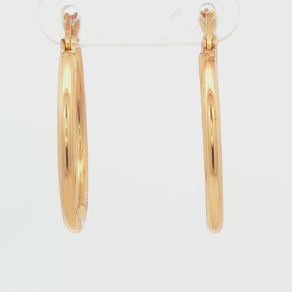 14K YG SMALL HIGH POLI HOOP AT1.9G