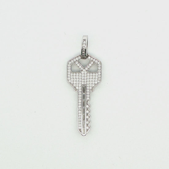 Cubic Zirconia Key Pendant