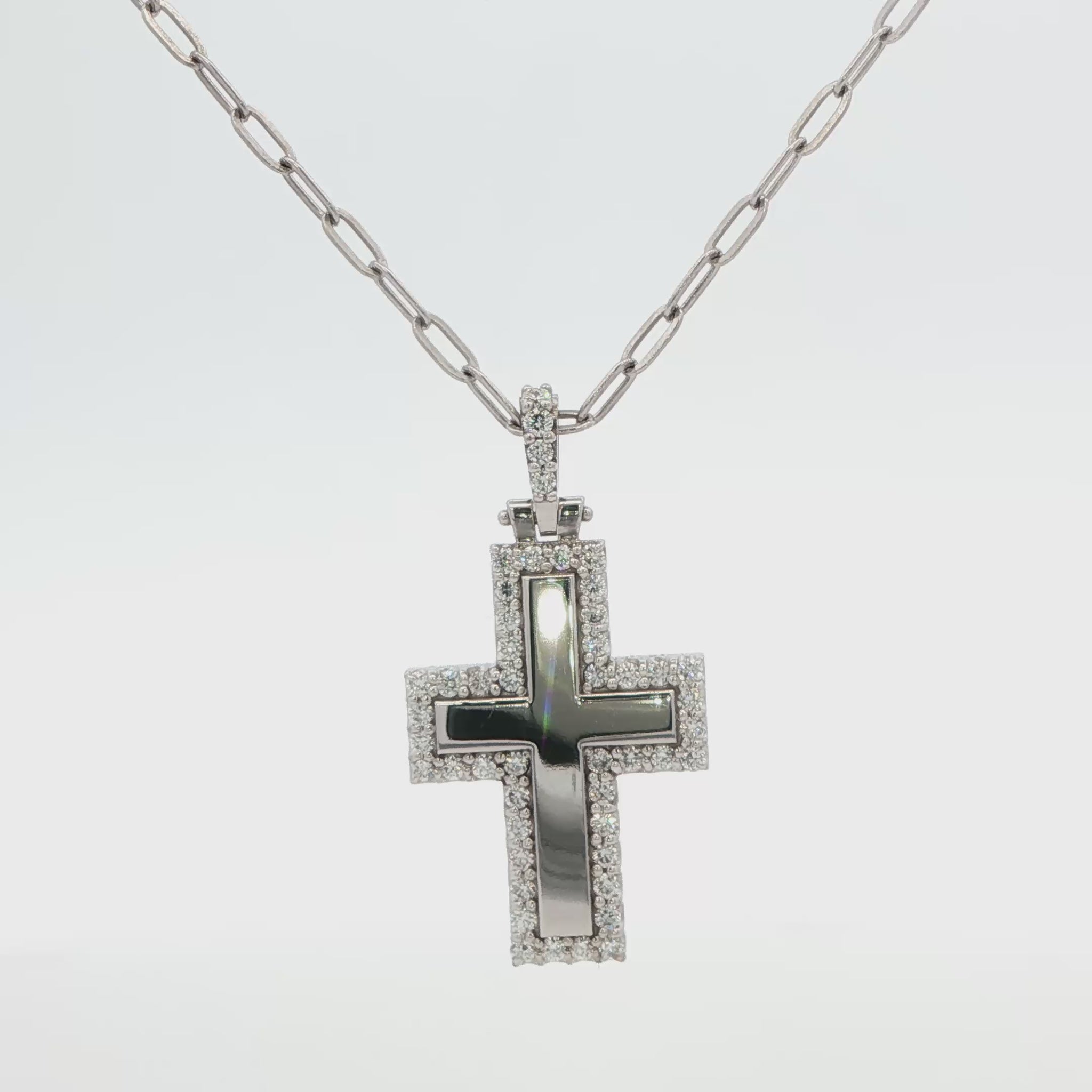 Lab-Grown Diamond Cross Necklace