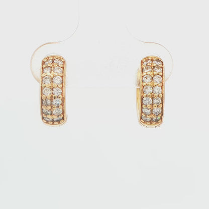 Diamond Two-Row Huggie Earrings