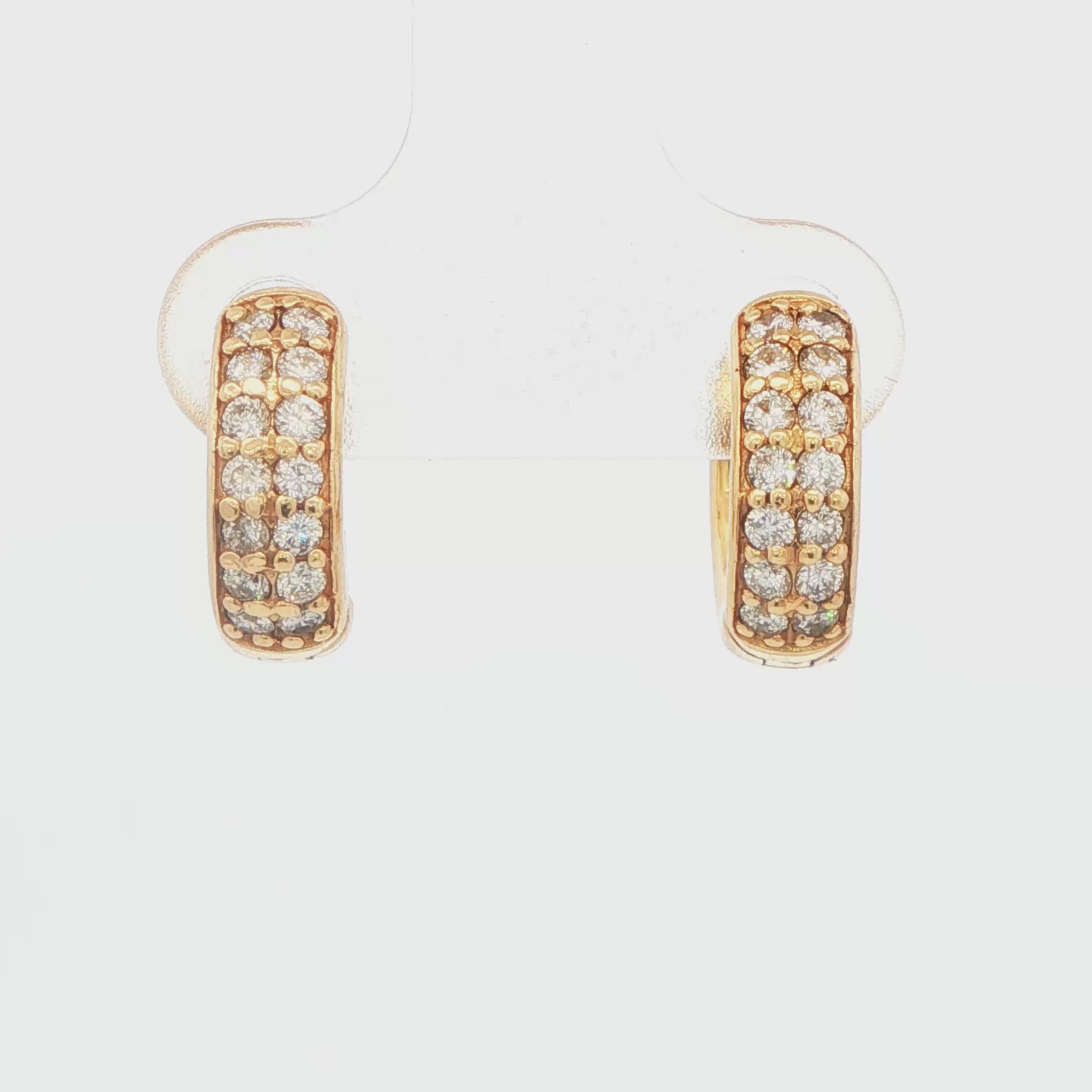 Diamond Two-Row Huggie Earrings