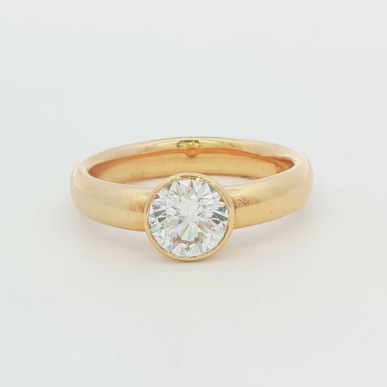 14K Yellow Gold Diamond Solitaire Ring