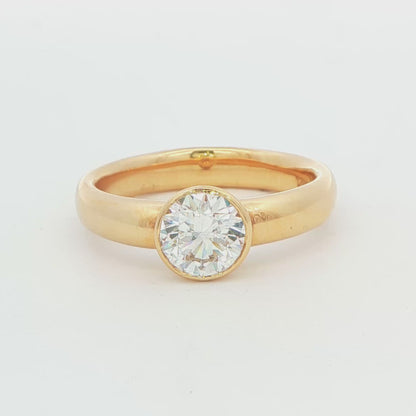 14K Yellow Gold Diamond Solitaire Ring