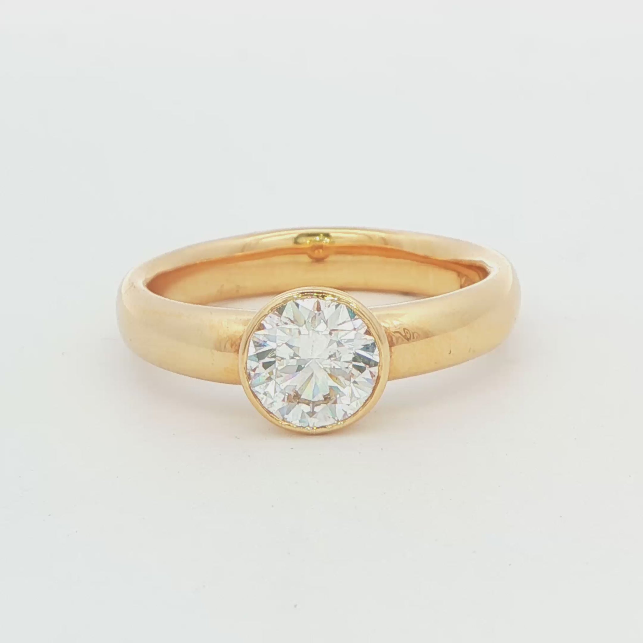 14K Yellow Gold Diamond Solitaire Ring