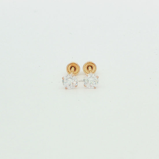 3mm Clear CZ Stud Earrings