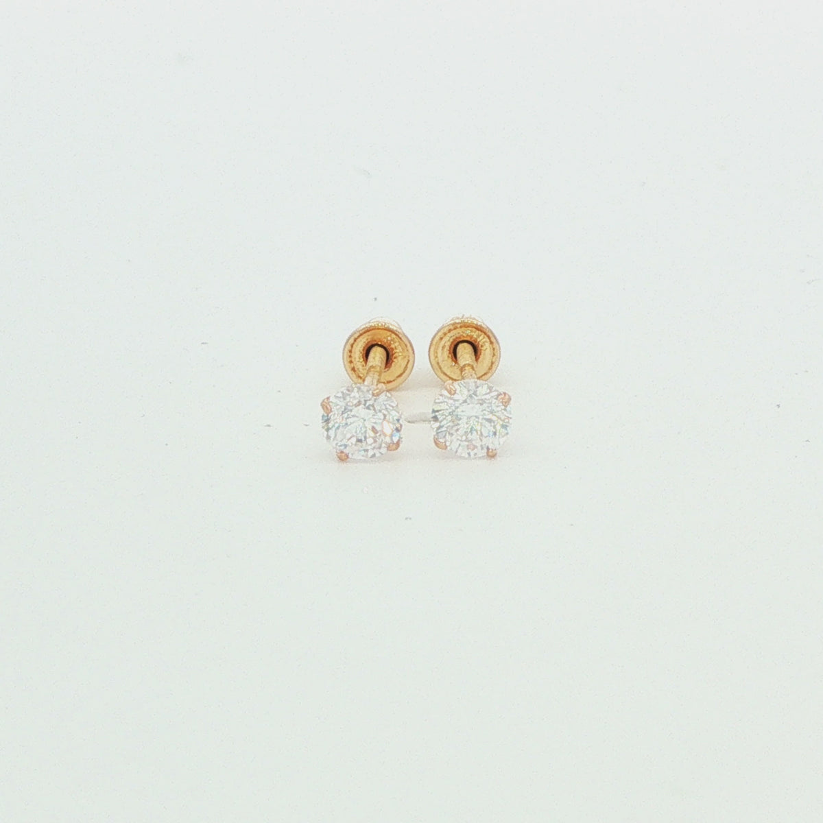 3mm Clear CZ Stud Earrings