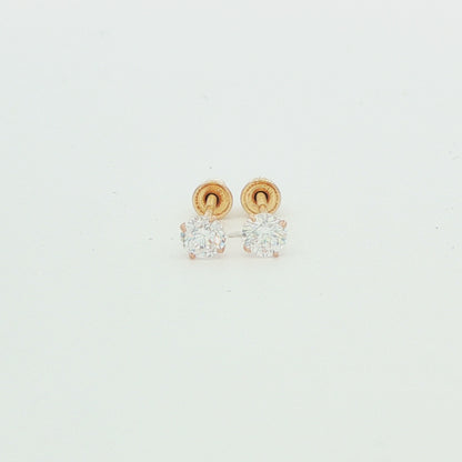 3mm Clear CZ Stud Earrings