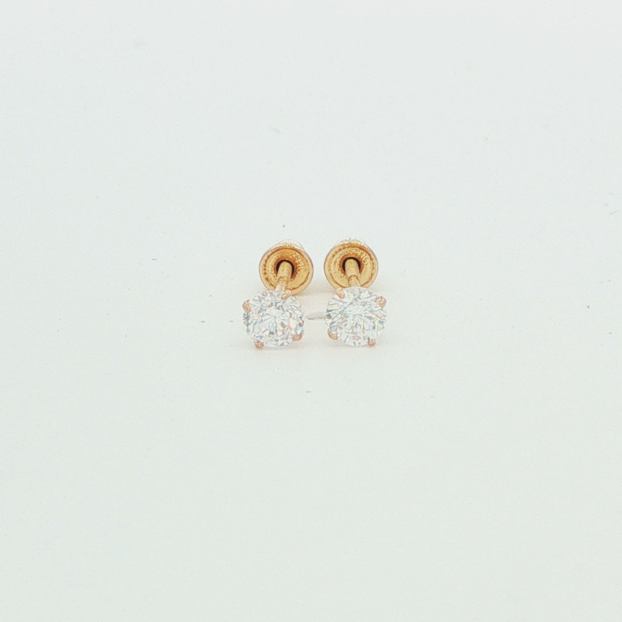 3mm Clear CZ Stud Earrings